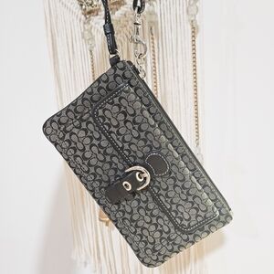 Coach Black and Gray Wristlet